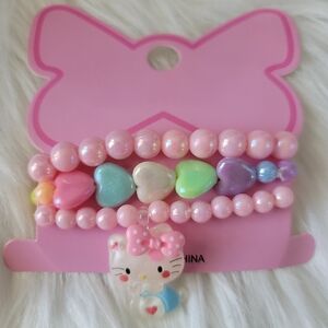 Hello Kitty Multicolor Beaded charm Bracelet Kids new